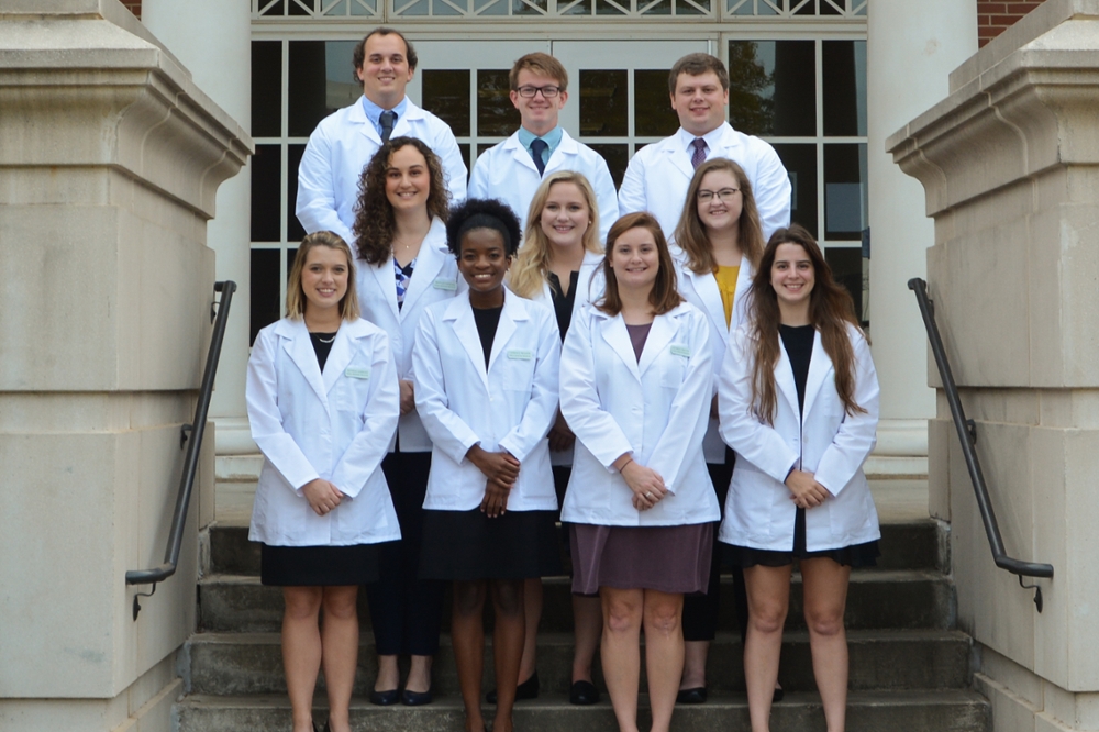 In order from left to right- Front row: Alyssa Lambert, Candace Wilson, Audrey Driver, and Madison McLeod. Middle row: Bayley Atkins, Peyton Robison, and Miranda Worley. Back row: Dalton Frederick, Jacob Megehee, and Tyler Criswell. 