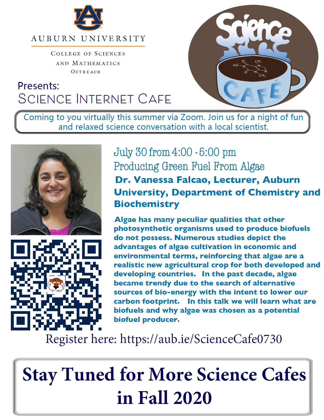 Join Vanessa Falcao at this Week's Science Cafe