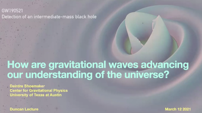 Annual Duncan Lecture discusses black holes and gravitational waves