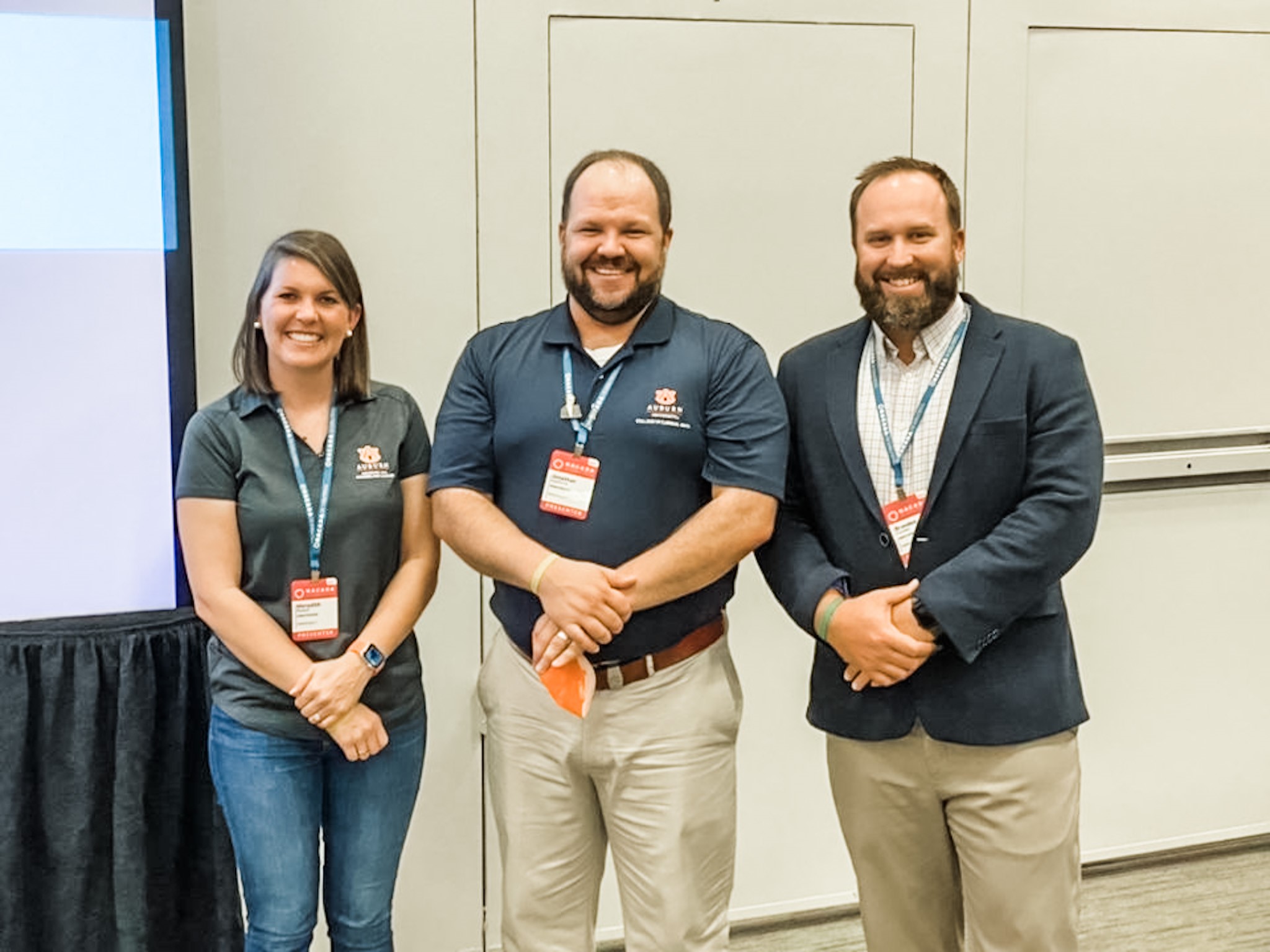 (L to R): The Advising 2 Bits podcast team of Meredith Powell, Jonathan Hallford and Branden Farmer presenting at the 2021 NACADA Annual Conference in Cincinnati, OH.