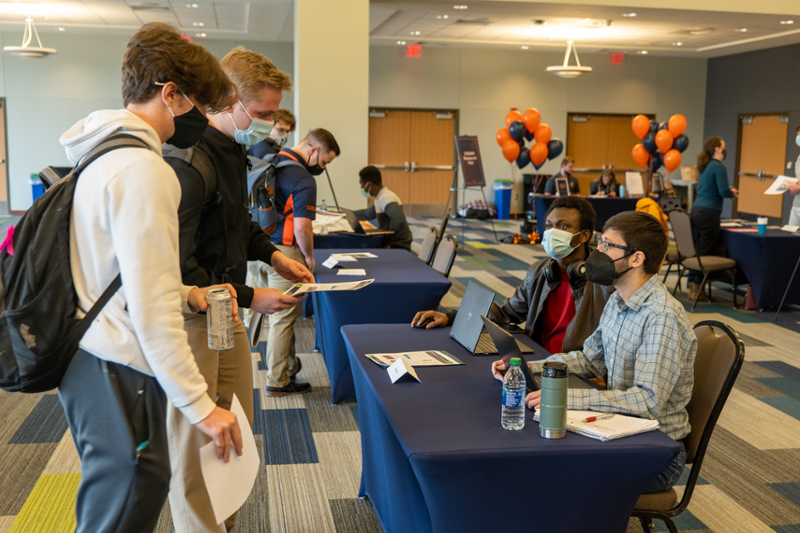 Students were able to connect directly with researchers at the fair.