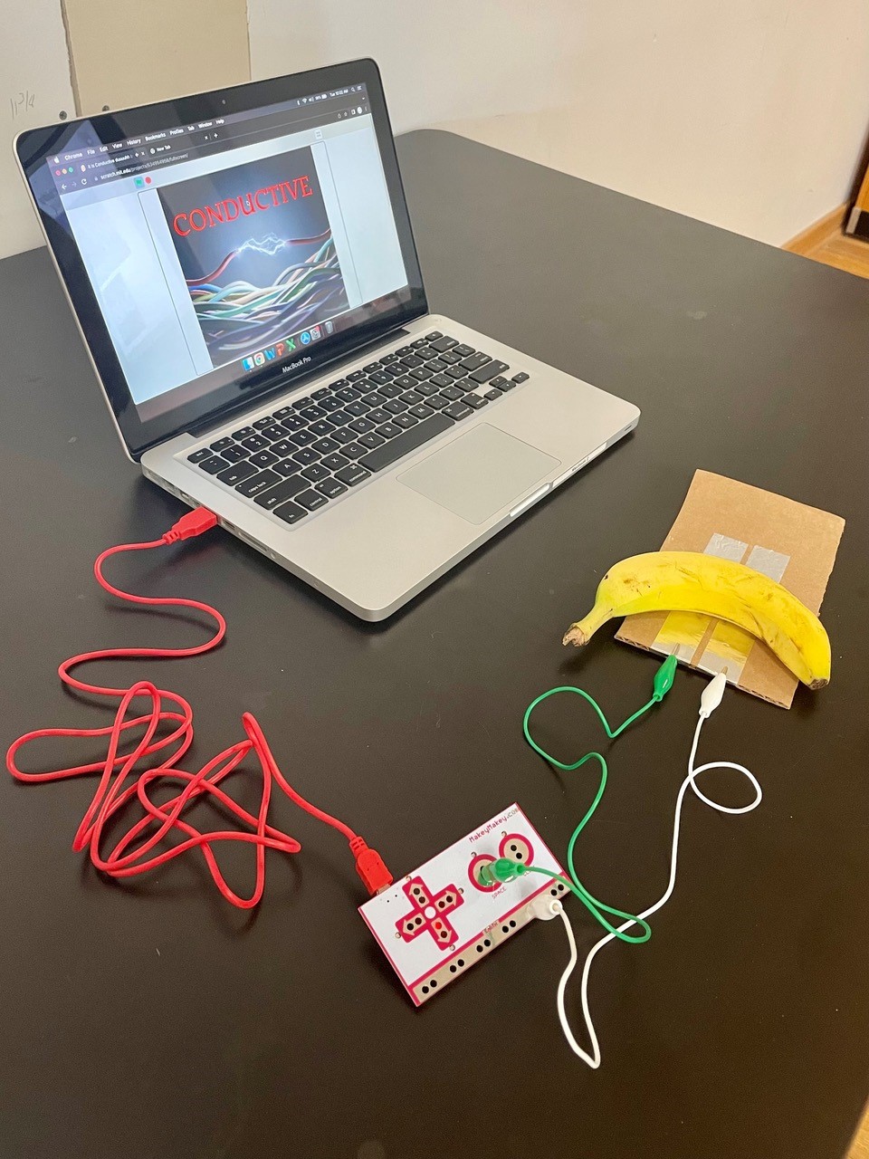 Using cardboard, HVAC conductive tape and alligator clips, students used Makey Makey to test over 30 objects to see if each object was conductive or not.