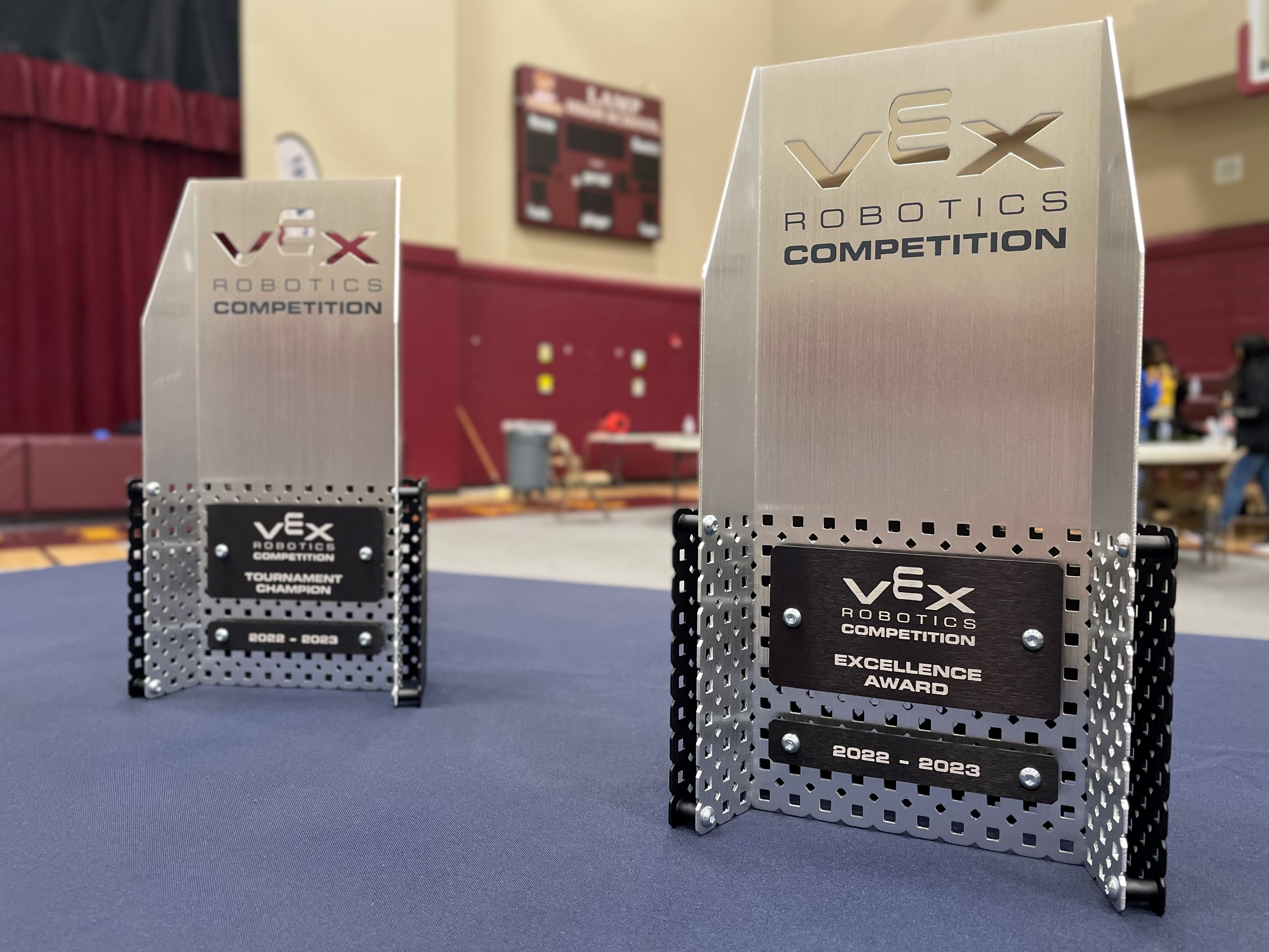 Student teams compete for various VEX robotics awards and bragging rights in HIRE’s first high school tournament.