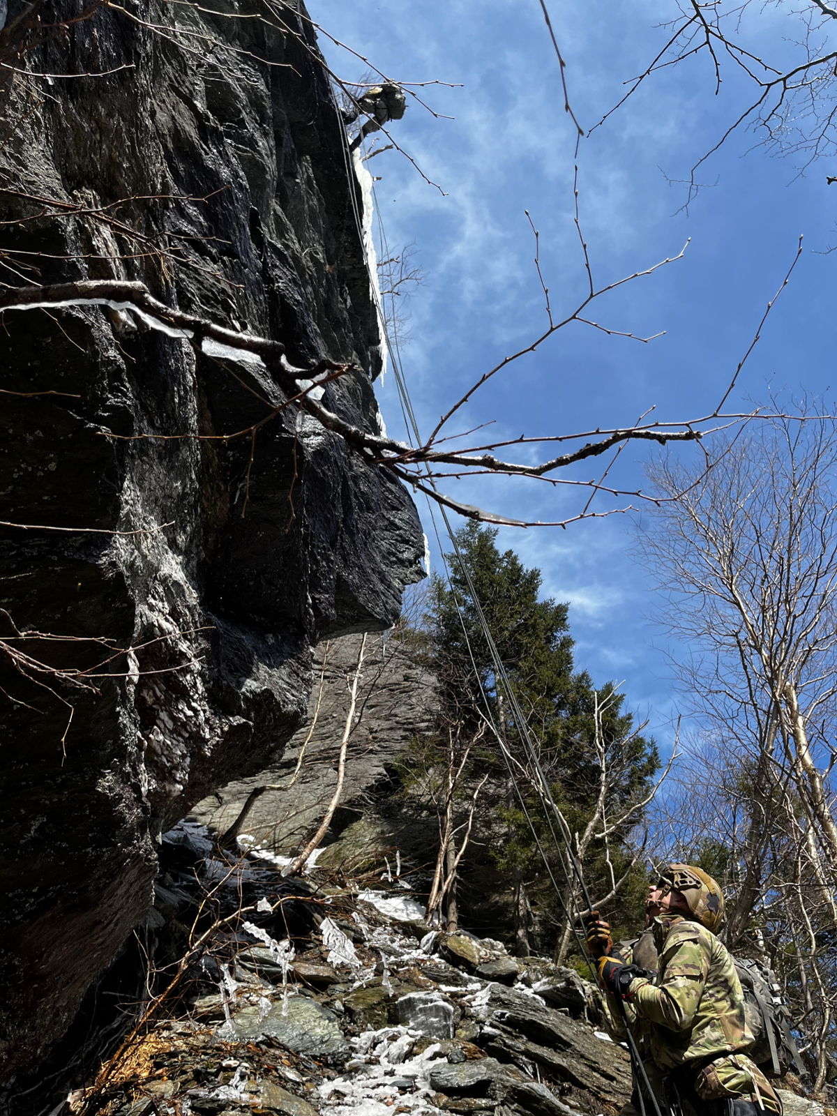 Reagan is completing an exercise on Mount Mansfield in Vermont at the Army Mountain Warfare School.