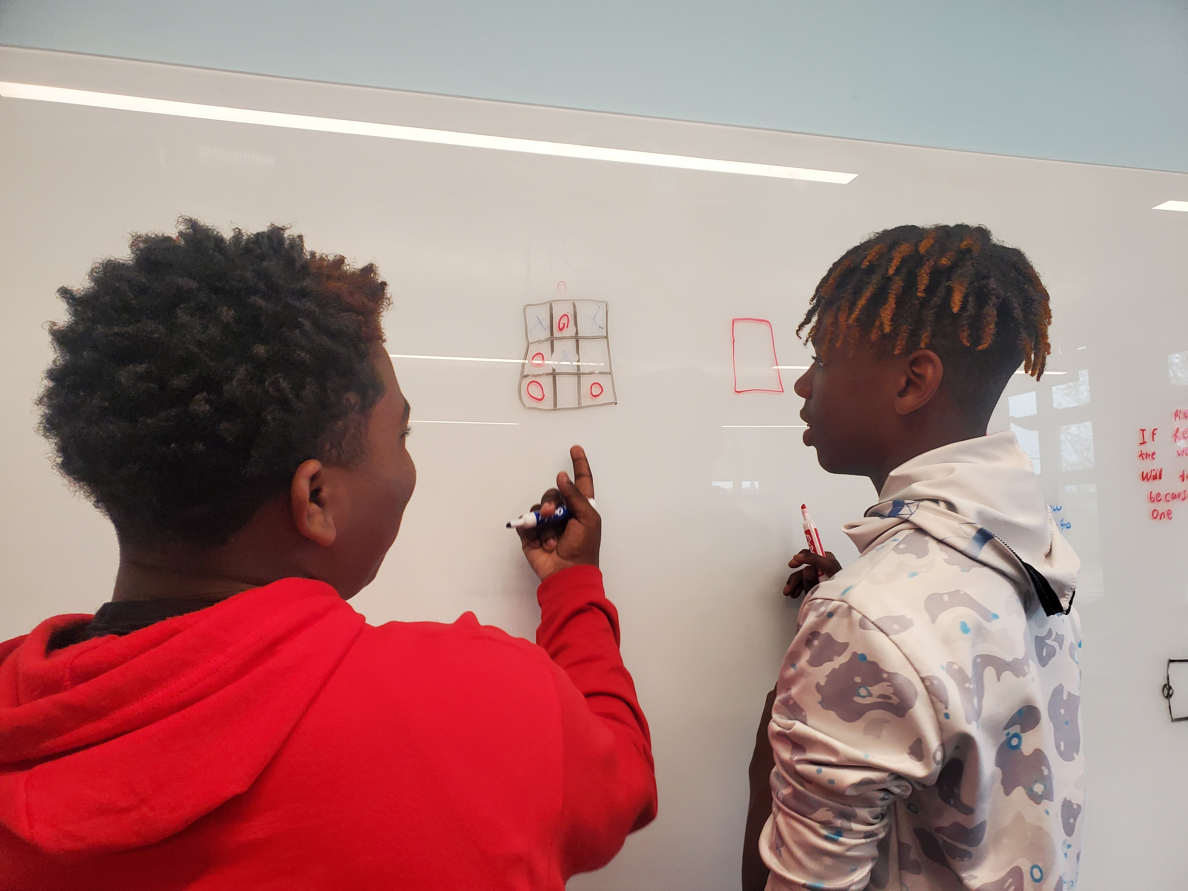 Students using the board.