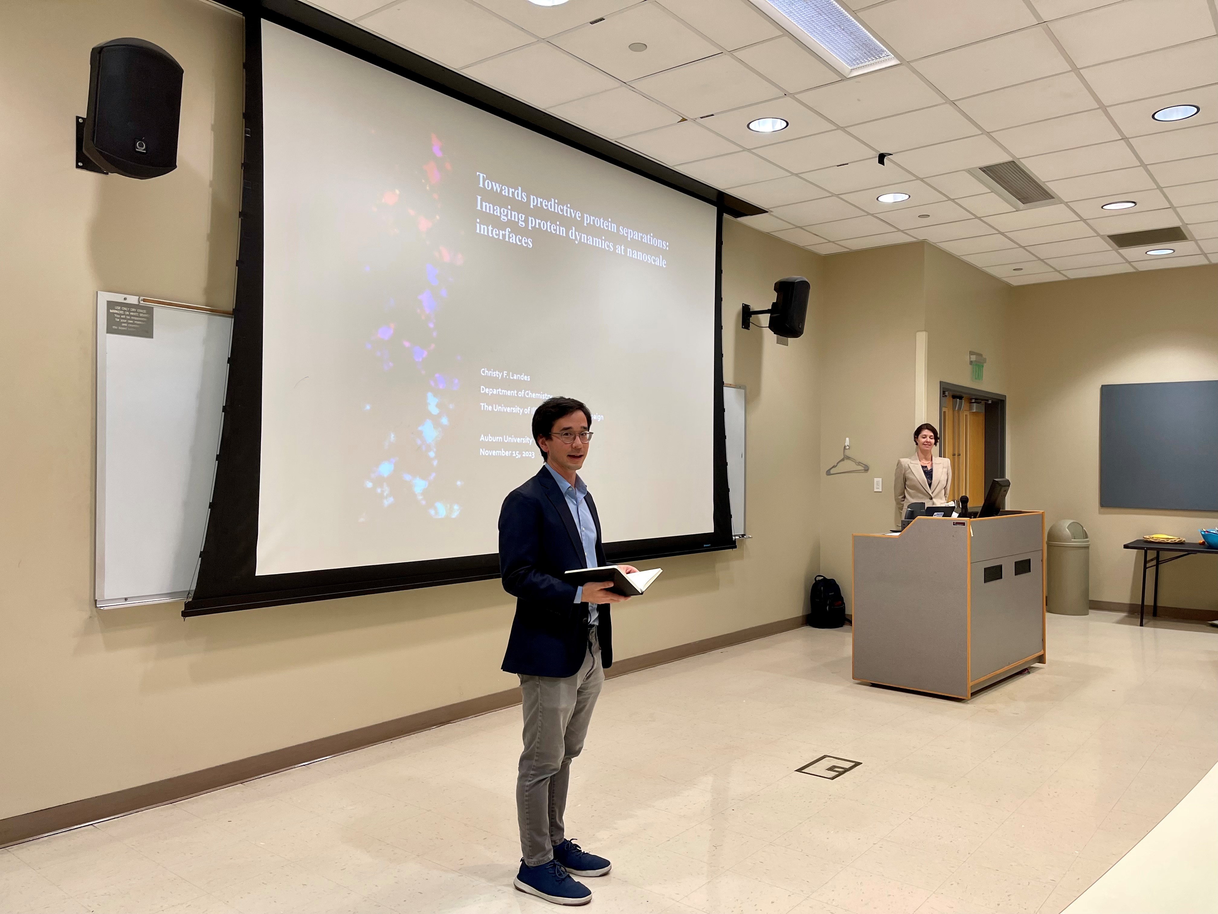 Paul Ohno introduces Christy F. Landes at the Annual Schneller Frontiers Lecture.