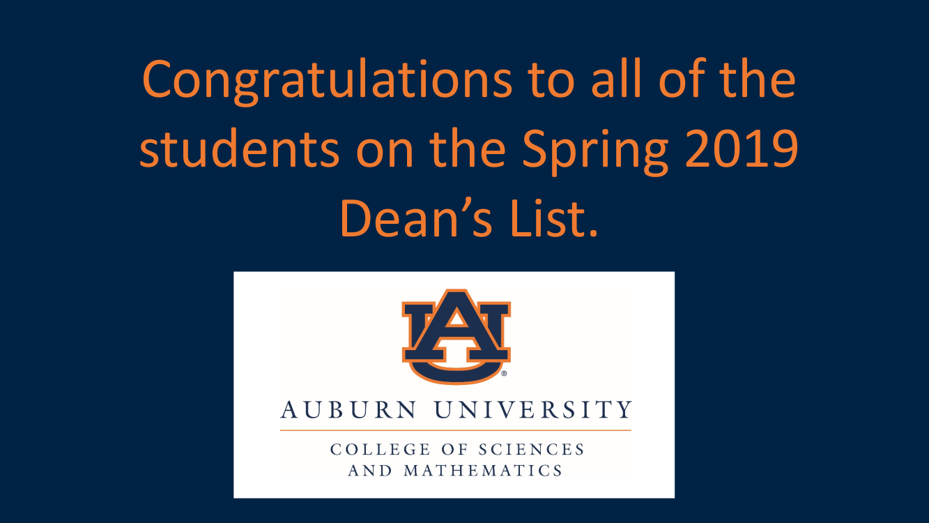 Dean's List - Spring 2019 