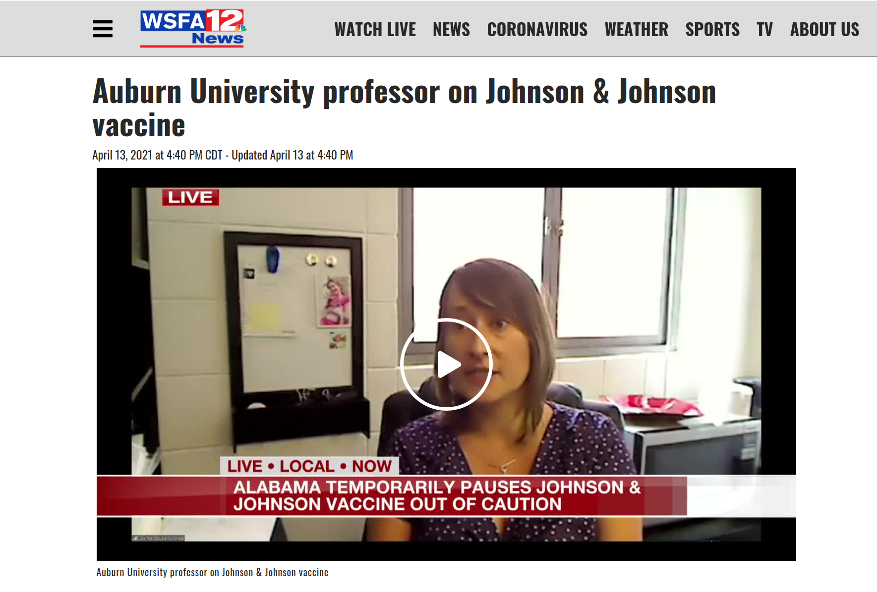 Auburn University professor on Johnson & Johnson vaccine