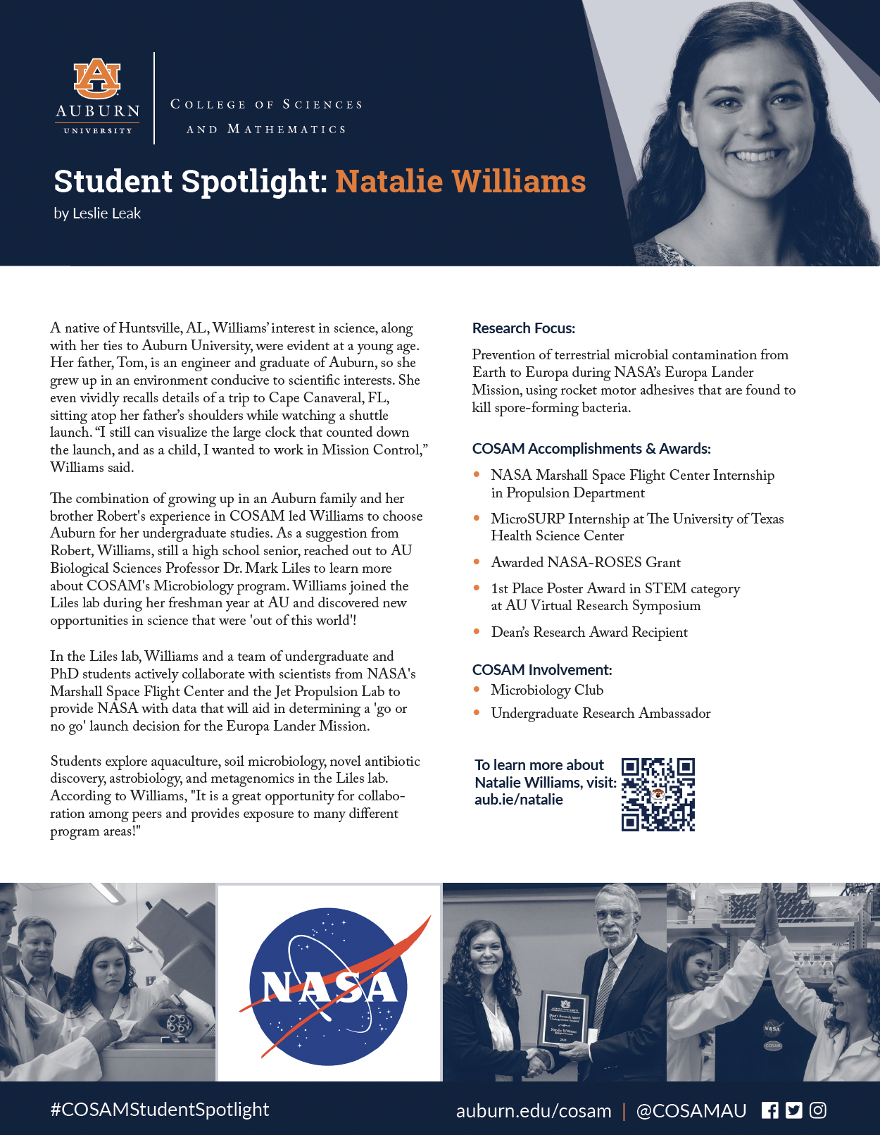 COSAM Student Spotlight: Natalie Williams