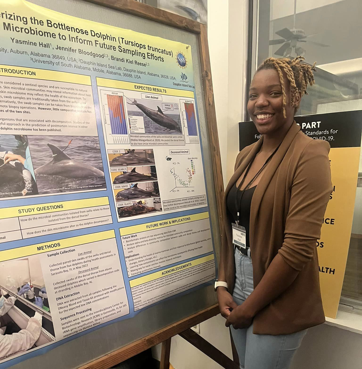 Biological Sciences student Yasmine Hall presents research at Gulf Estuarine Research Society meeting