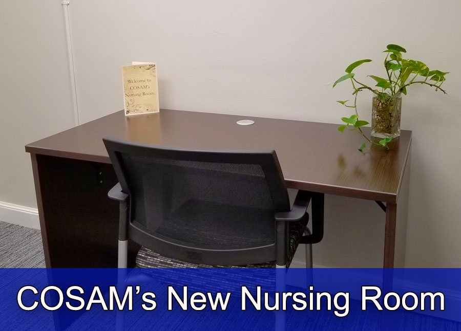 New nursing room with chair at a table