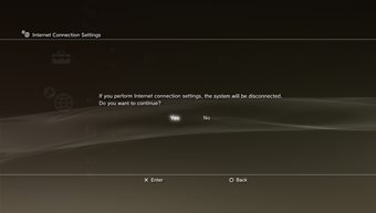 PS3 - Click Yes to edit connection settings