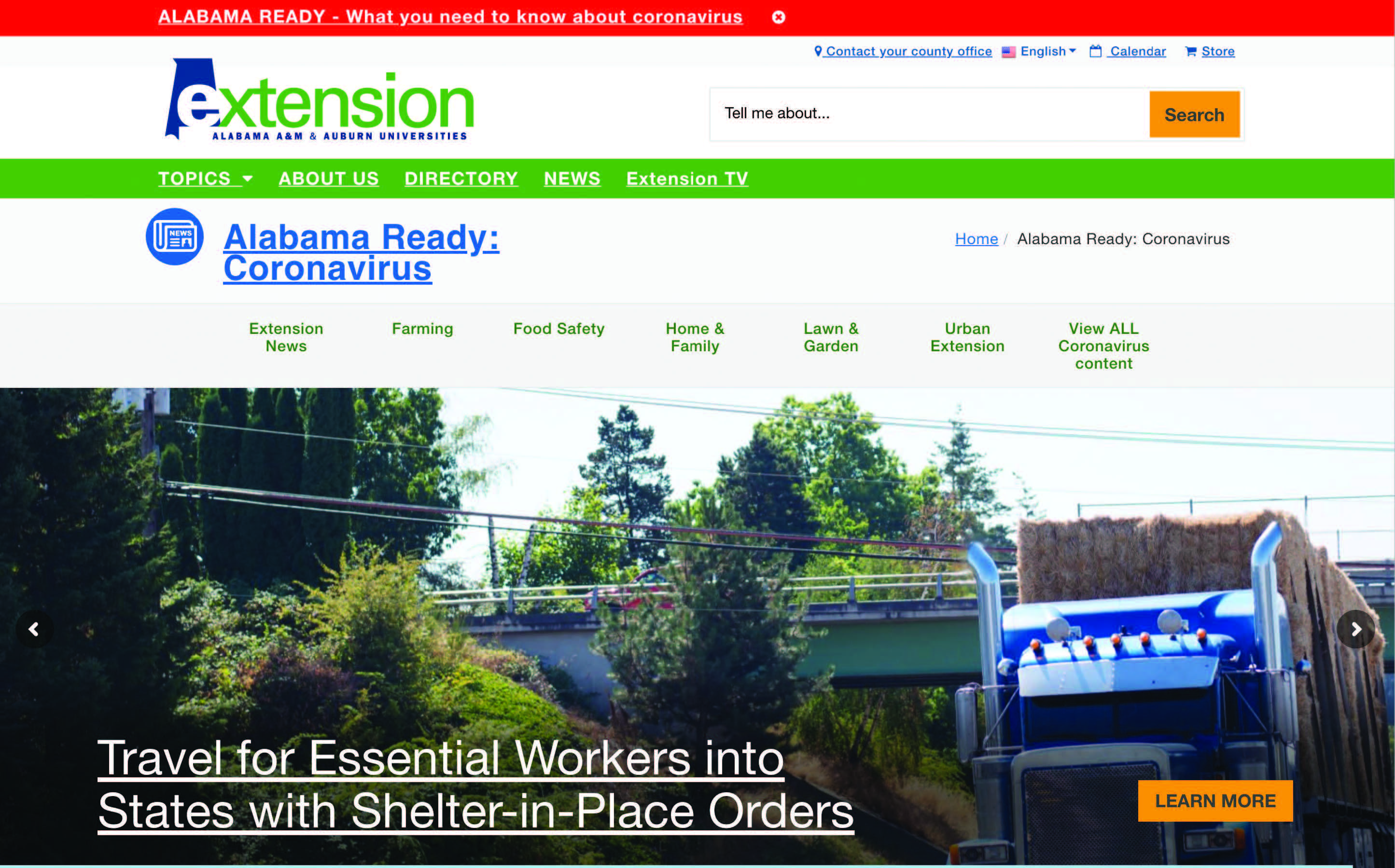 Screenshot of Extension website