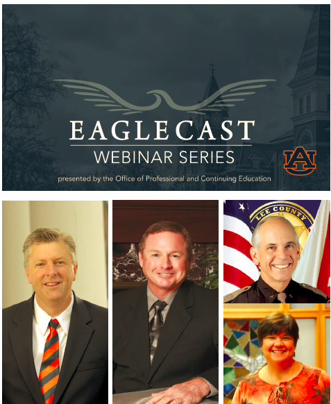 Eaglecast banner with headshots of recent presenters below