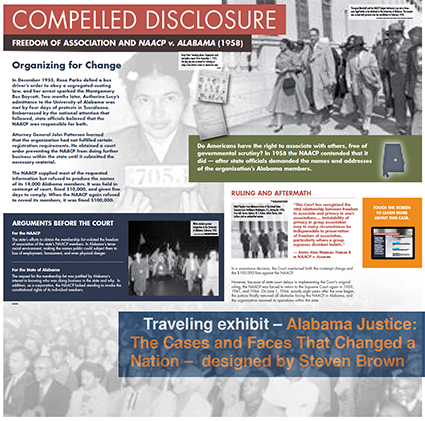 Photo of exhibit entitled Compelled Disclosure - pictures and text