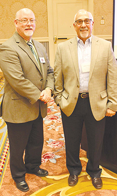 Auburn University Assistant Provost for International Programs Andrew
Gillespie (left) with Auburn University Professor Emeritus James
Groccia (right)