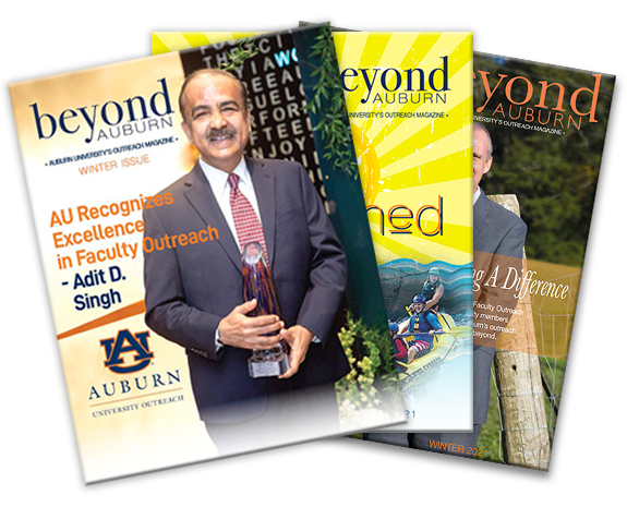 Beyond Auburn magazine covers fanned out