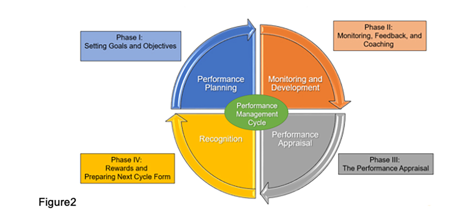 Colorful circle graph with performance management cycle