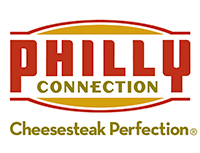 The words 'Philly Connection' inside of sandwich bread.