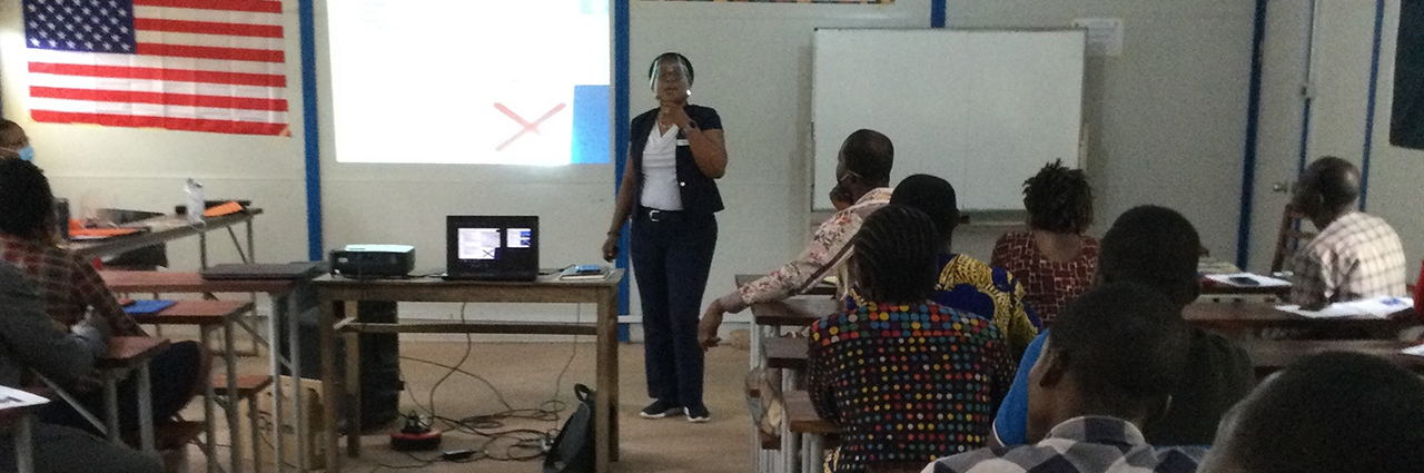 Dr. Quansah giving a presentation at the Success Through Entrepreneurship Program (STEP) in Benin Republic.