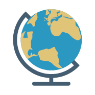 Blue and tan world icon
