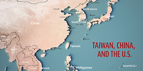 Taiwan, China, and the U.S. - map of China