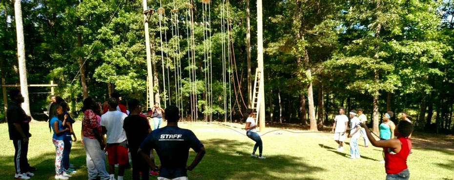 Students on Challenge Course