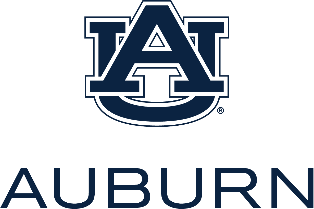 Auburn University vertical logo in blue